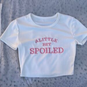 White Kids T-Shirt with Pink Print